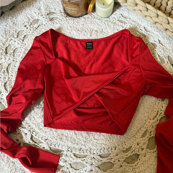 SHEIN Tops - Elegant Red Long Sleeve Top